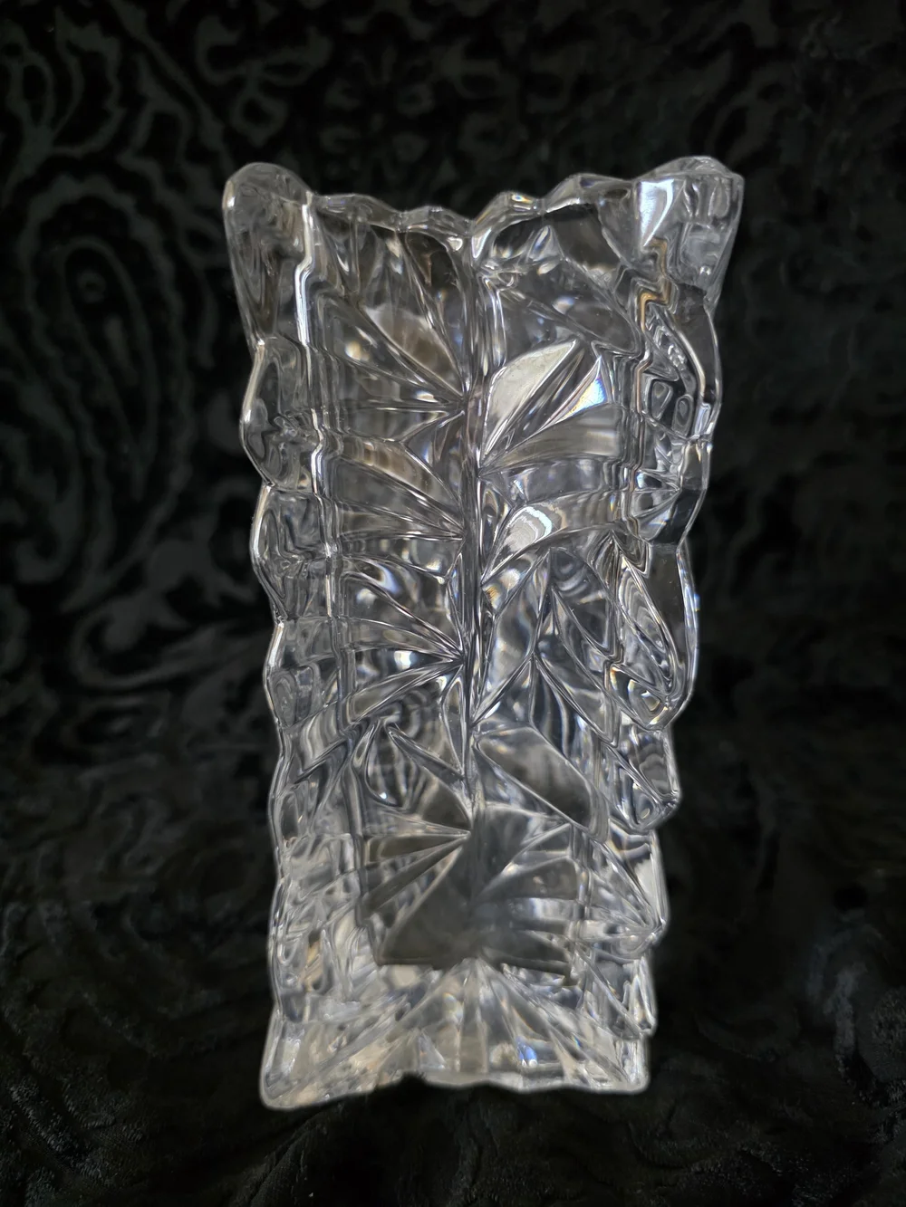 Rosenthal Studio Crystal Patterned Square Vase Linie Germany Signed